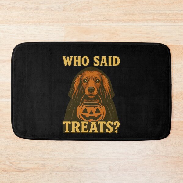 Artikelvorschau, Langhaariger Dackel Halloween Who Said Treats Kürbis Hexenkostüm Mama Papa Kinder entworfen und verkauft von FurryHavenPH.