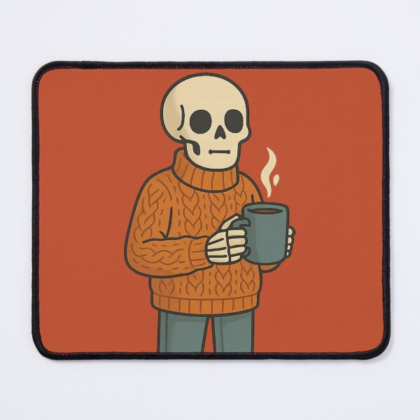 Item preview, Tired Skeleton Doing Its Best – Dark Humor Coffee Design - Rust designed and sold by Strange Comforts.