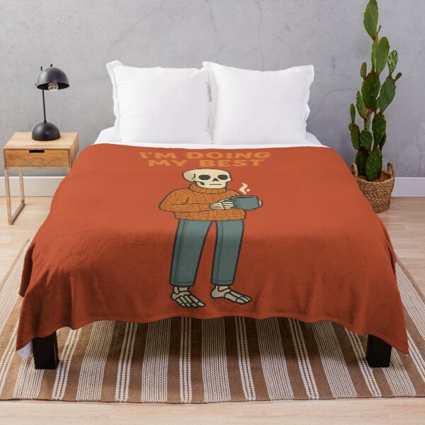 Item preview, Tired Skeleton Doing Its Best – Dark Humor Coffee Design - Rust designed and sold by Strange Comforts.