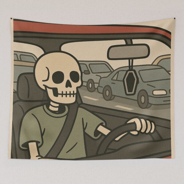 Item preview, Traffic Jam ‘Til Death – Skeleton Commute Club designed and sold by Strange Comforts.