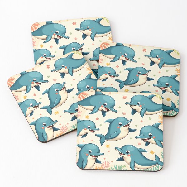 Item preview, Cute Cartoon Dolphins Pattern designed and sold by 4Niki4.