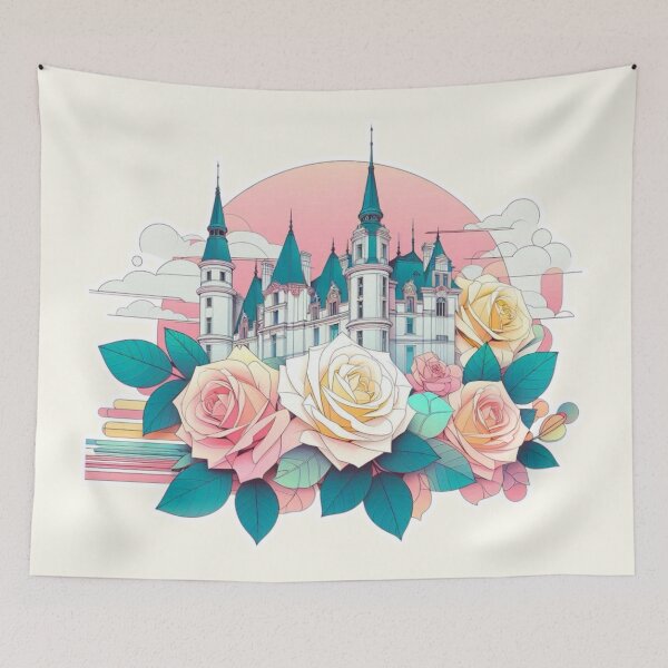 Item preview, Minimalist French Castle - Modern Chateaucore Aesthetic Wall Art designed and sold by Sugar Wisdom .