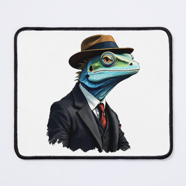 Item preview, A lizard wearing a suit and a gentleman's hat designed and sold by DOG DESIGN.