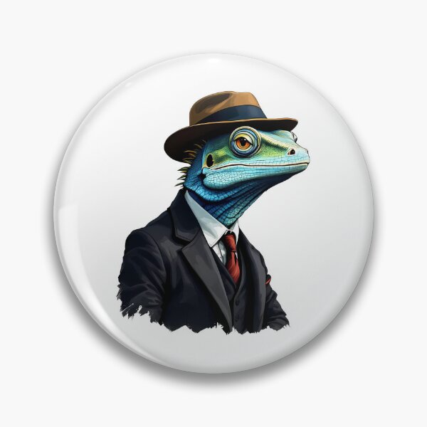 Item preview, A lizard wearing a suit and a gentleman's hat designed and sold by DOG DESIGN.
