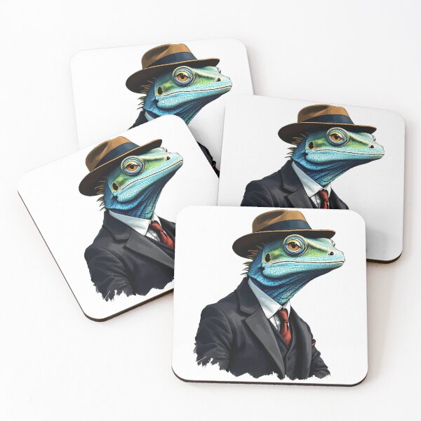 Item preview, A lizard wearing a suit and a gentleman's hat designed and sold by DOG DESIGN.
