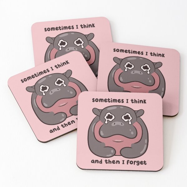 Item preview, sometimes i think but then i forget pygmy hippo  designed and sold by kaybowzie.