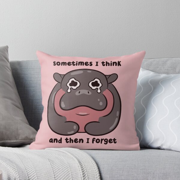 Item preview, sometimes i think but then i forget pygmy hippo  designed and sold by kaybowzie.