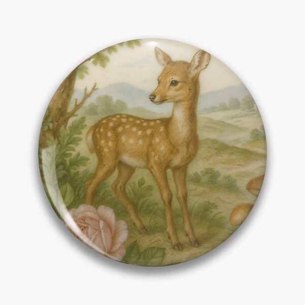 Item preview, Porcelain Serenity — Fawn in Spring Landscape designed and sold by patterncrow.