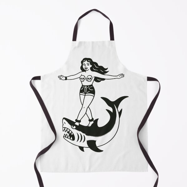 Item preview, Hawaiian Girl Shark Dance Biker Old School Tattoo designed and sold by RustBreaker.