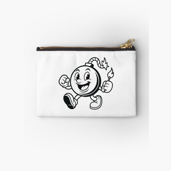 Item preview, Happy Walking Bomb – Retro Comic Style Explosion, Black & white designed and sold by Hadrion.