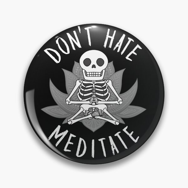 Item preview, Don't Hate Meditate Funny Skeleton Yoga Lotus Design designed and sold by Jaudaux Designs.