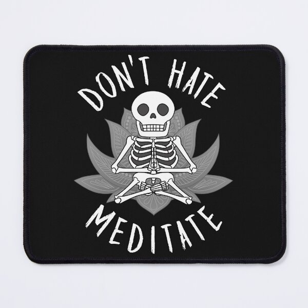Item preview, Don't Hate Meditate Funny Skeleton Yoga Lotus Design designed and sold by Jaudaux Designs.