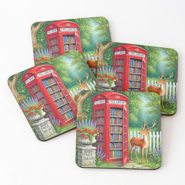 Item preview, A Deer Friend Stopped Bytake a book, leave a book, little free library, the hart free library, British phone booth, British phone booth library designed and sold by The Hart Free Library.