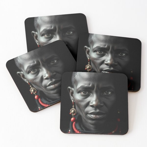 Item preview, Maasai Warrior Portrait – Deep Red & Grayscale Power designed and sold by Rothnaric.