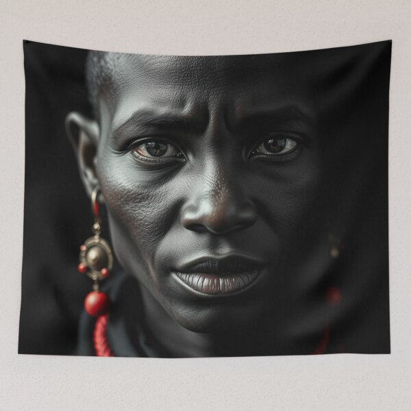 Item preview, Maasai Warrior Portrait – Deep Red & Grayscale Power designed and sold by Rothnaric.