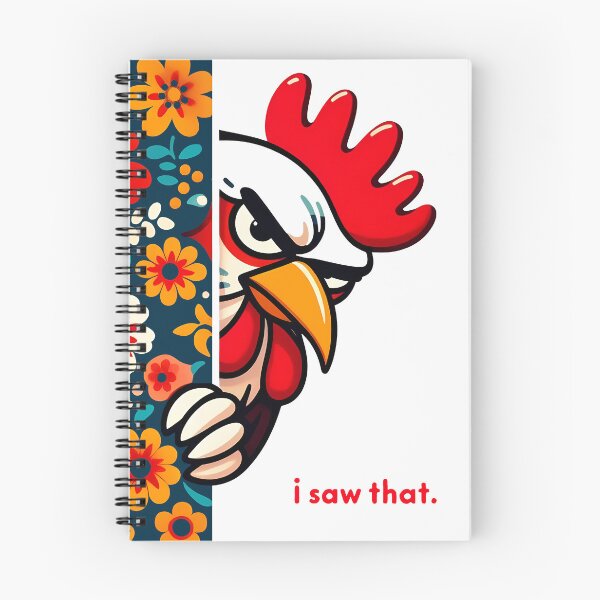 Item preview, I Saw That Chicken - Grumpy Rooster Scandinavian Folk Art by heidiannemorris © designed and sold by FOLK ART FUSION.