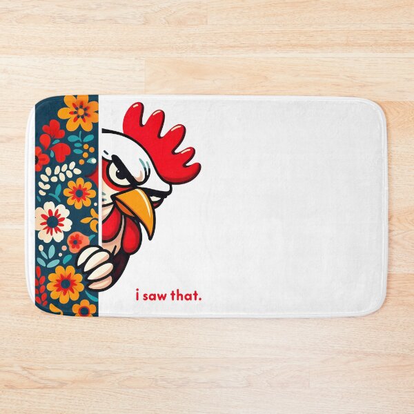 Item preview, I Saw That Chicken - Grumpy Rooster Scandinavian Folk Art by heidiannemorris © designed and sold by FOLK ART FUSION by heidiannemorris.