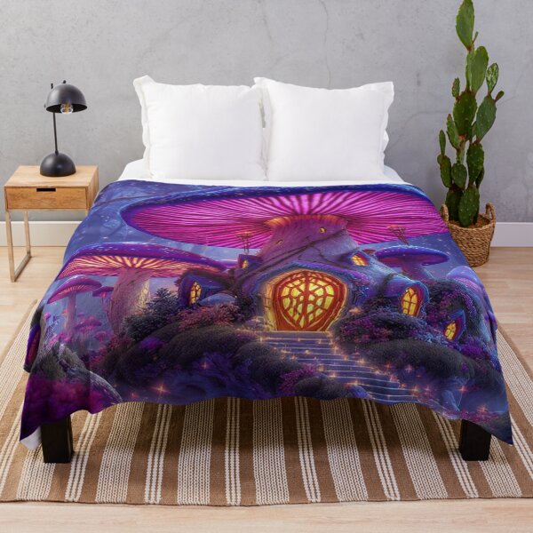 Item preview, Fairy Mushroom Village at Dusk designed and sold by Linda Roisum.