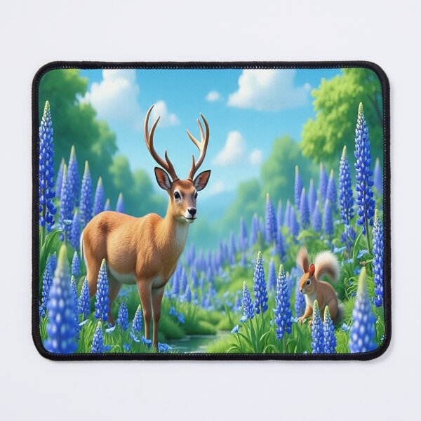 Item preview, Cool Blue Garden Collection with Adorable Deer and Rabbits designed and sold by Dailywalker22.