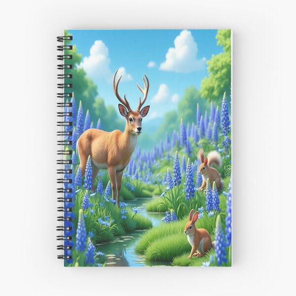 Item preview, Cool Blue Garden Collection with Adorable Deer and Rabbits designed and sold by Dailywalker22.