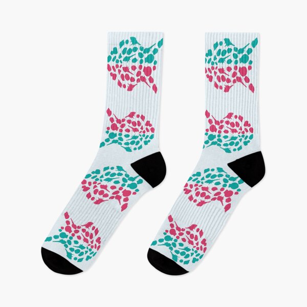 Item preview, Cute fish shapes pattern in red and turquoise designed and sold by mariya-ivanova.