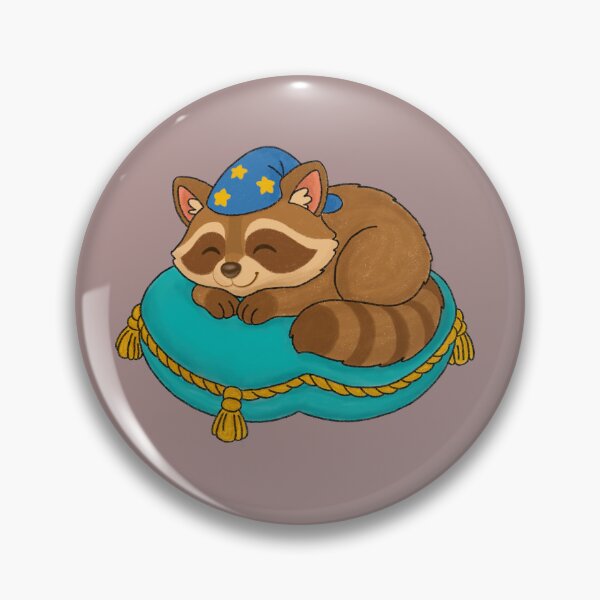 Item preview, Sleeping Raccoon on Pillow designed and sold by PlatwoArtshop.