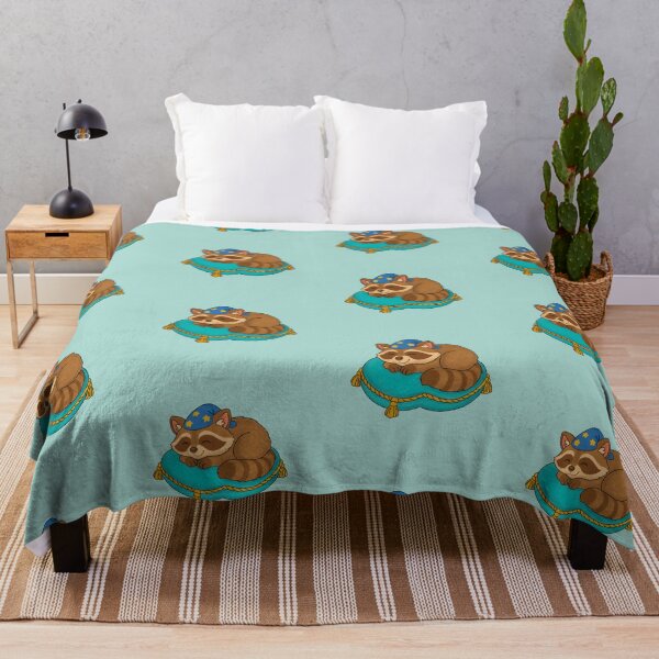 Item preview, Sleeping Raccoon on Pillow designed and sold by PlatwoArtshop.