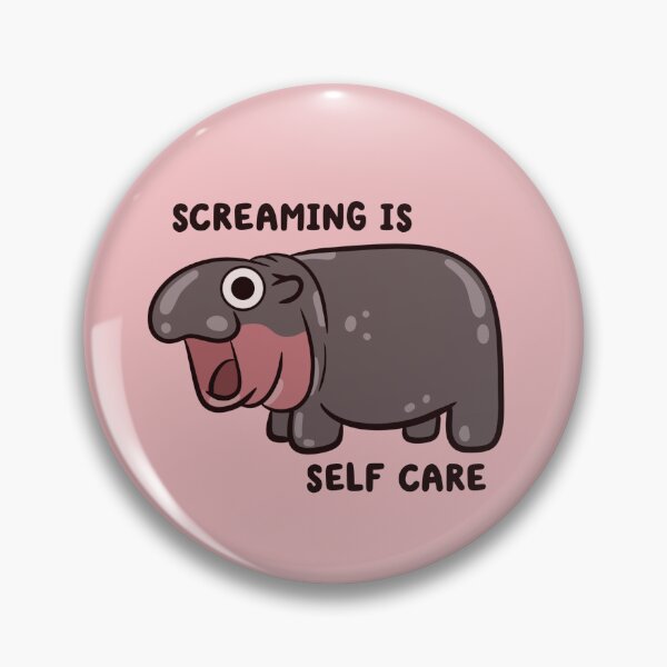 Item preview, screaming is self care pygmy hippo designed and sold by kaybowzie.
