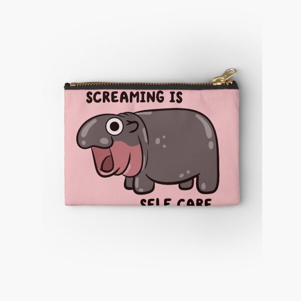 Item preview, screaming is self care pygmy hippo designed and sold by kaybowzie.