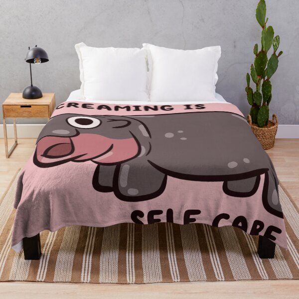 Item preview, screaming is self care pygmy hippo designed and sold by kaybowzie.