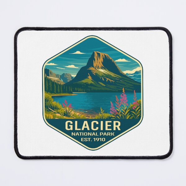 Item preview, Glacier National Park Retro Mountain Landscape Sticker designed and sold by Ismeal Von.
