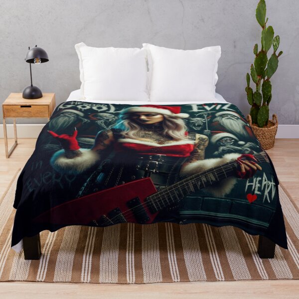 Item preview, Rock Lady Tattoo Christmas Guitar designed and sold by Voodoo Store Paranormal Collections.