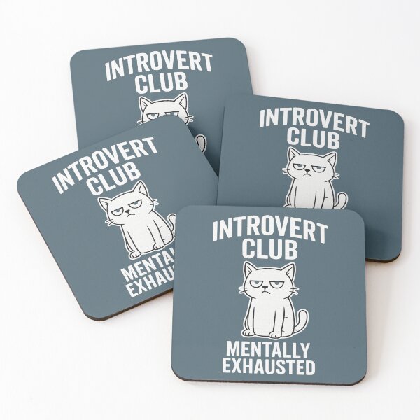 Item preview, Introvert Club – Mentally Exhausted Cat Funny Design designed and sold by Nick29S.