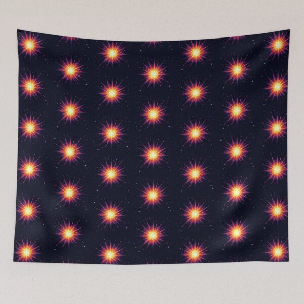 Item preview, Pixel Sunburst – Glowing Solar Flare in Retro Style designed and sold by retro_pixel.