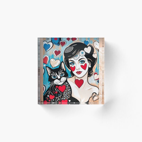 Item preview, Audrey Hepburn and her black and white cat designed and sold by Rum-Raisin.