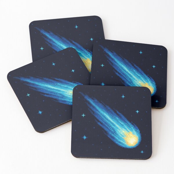 Item preview, Pixel Comet – Blue Streak Across the Starry Sky designed and sold by retro_pixel.