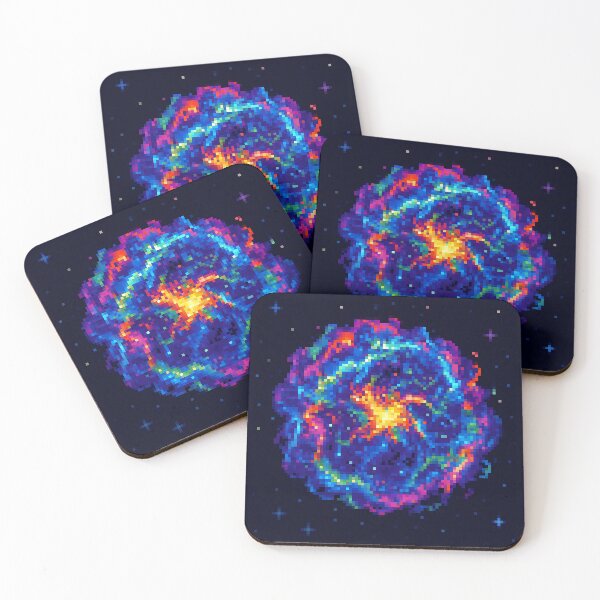 Item preview, Pixel Supernova – Colorful Cosmic Explosion in Deep Space designed and sold by retro_pixel.