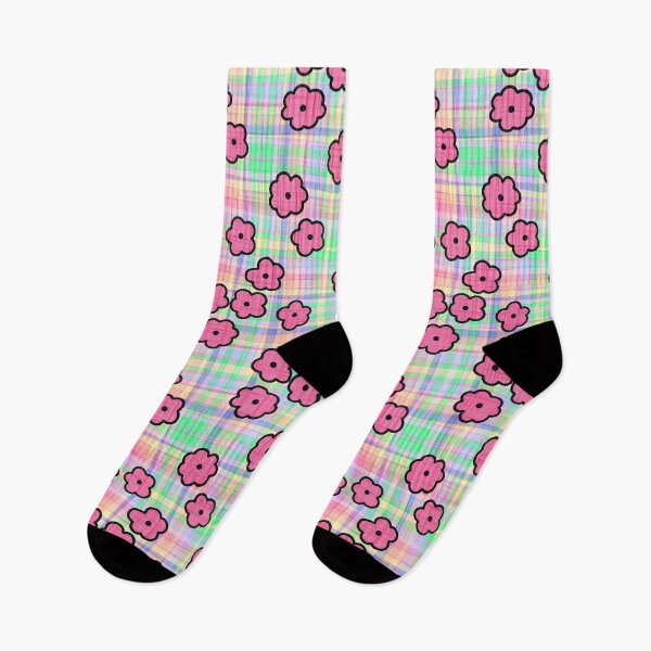 Item preview, Pink Posies on Plaid Seamless Repeat designed and sold by Sharon Schwalbe.