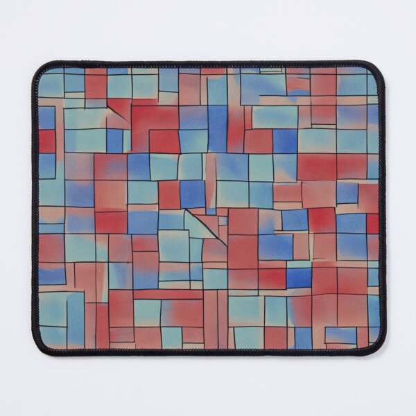 Item preview, Blue Red Geometric Watercolor Grid designed and sold by MoxisWatercolor.