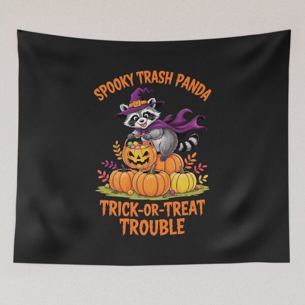 Item preview, Spooky Trash Panda: Trick Or Treat Trouble Raccoon Art designed and sold by elynne9.