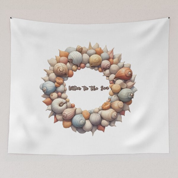 Item preview, Listen to the Sea – Ocean Shell Aesthetic Design designed and sold by Pixel--Threads.