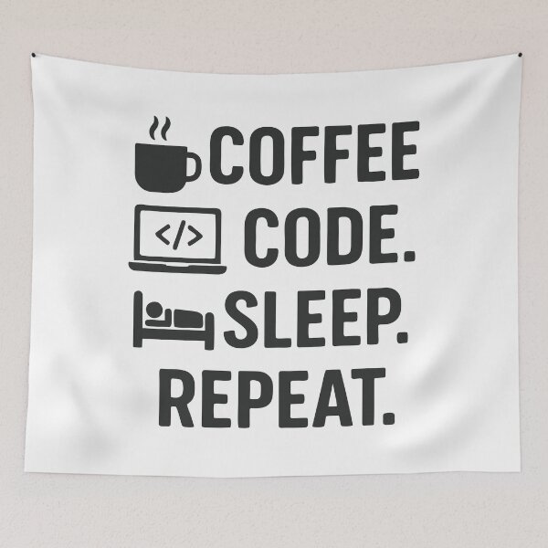 Item preview, Coffee Code Sleep Repeat – Programmer Life Design designed and sold by Nick29S.