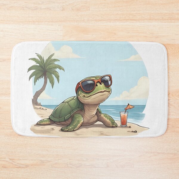 Item preview, Slow Life, Good Vibes – Cute Beach Turtle Summer Art designed and sold by Pixel--Threads.