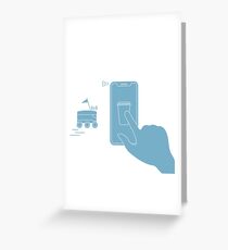 Order in smart phone app, delivery with robot. Greeting Card