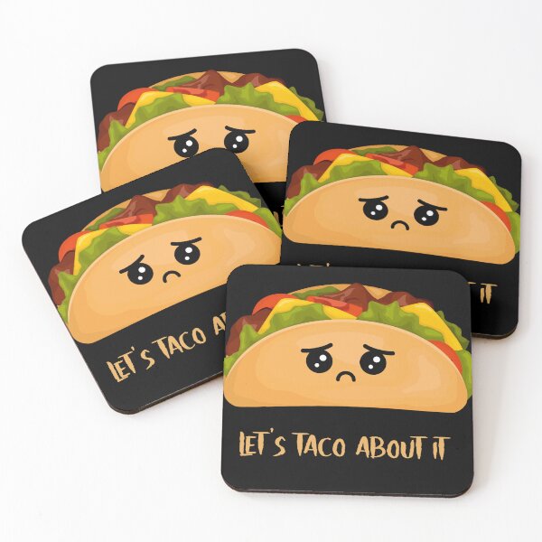 Item preview, Let’s Taco About It – Sad Taco Pun Design designed and sold by KissellArt.