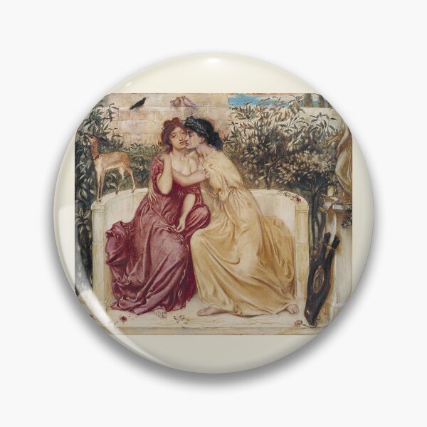 Item preview, sapphic renaissance painting Sappho and Erinna in a Garden designed and sold by cherryana.