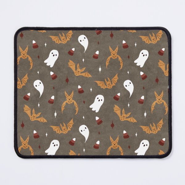 Item preview, Vintage Halloween Pattern with Ochre Bats and Ghosts on Khaki Brown designed and sold by namibear.