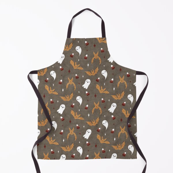 Item preview, Vintage Halloween Pattern with Ochre Bats and Ghosts on Khaki Brown designed and sold by namibear.