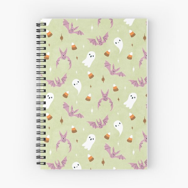 Item preview, Vintage Halloween Pattern with Purple Bats and Ghosts on Green designed and sold by namibear.