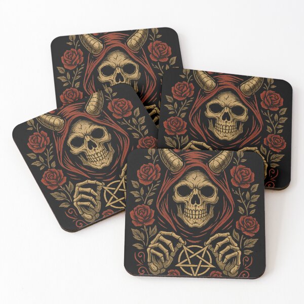 Item preview, Horned Demon Skull Occult Art designed and sold by Shoot-The-Moon.